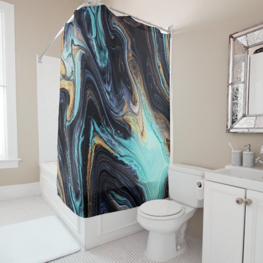 Acrylverf abstract: kleur achtergrond. douchegordijn (In situ)