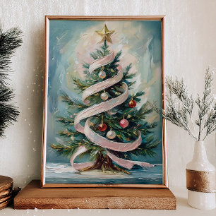 Acrylverf Kerstboom Muurkunst Print Poster