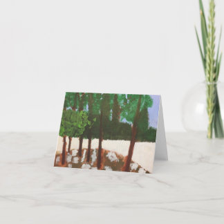 Acrylverfbomen parkeren scène blanco notitiekaart