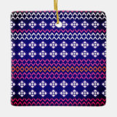 Acrylversiering met een stijlvol FOLK-ontwerp Keramisch Ornament (Voorkant)