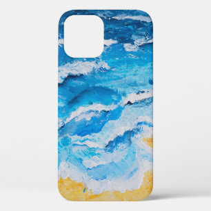 Acrylvezel en zgn. strandschilderwerk op trekstand iPhone 12 hoesje