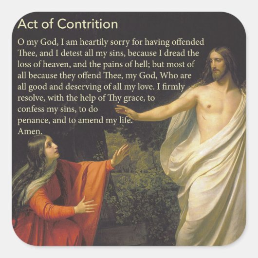 Act of Contrition Gebed Sticker (Voorkant)