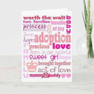 ACT OF LOVE=ADOPTIE VAN EEN BABY=GEFELICITEERD KAART