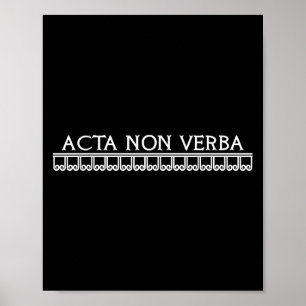 Acta non verba acties geen woorden Motivatie lati Poster