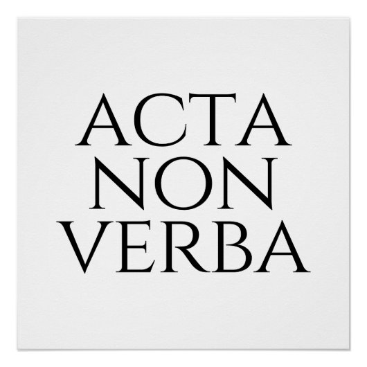 Acta Non Verba Perfect Poster (Voorkant)