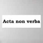 Acta non verba poster (Voorkant)