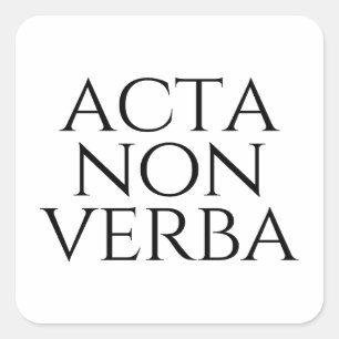 Acta Non Verba Vierkante Sticker