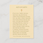 ACTE DE FOI catholique les cartes saintes de (Dos)