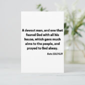 Actes 10:2 KJV Bible Scripture Carte de voeux (Debout devant)