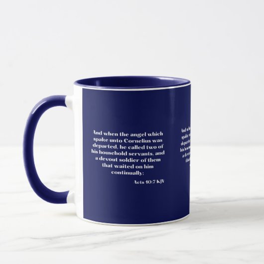 Actes 10:7 KJV Bible Écriture Mug à deux tons (Gauche)
