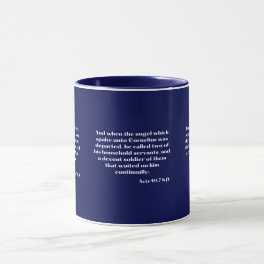 Actes 10:7 KJV Bible Écriture Mug à deux tons (Centre)