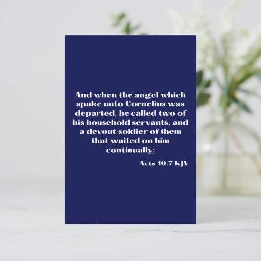 Actes 10:7 KJV Bible Scripture Carte de voeux (Debout devant)