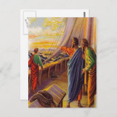 Actes 13:4-5 Voile vers Chypre carte postale (Devant / Derrière)