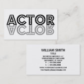 Acteur Carte de visite instantané (Devant / Derrière)