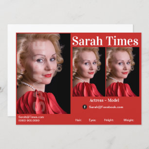 Acteur & Model Headshot Comp Sjabloon Kaart