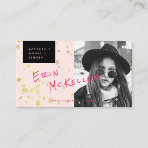 Acteur Model Singer Blush Pink Foto Visitekaartje