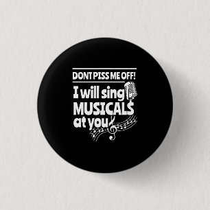 Acteur zal musicals tegen je zingen ronde button 3,2 cm