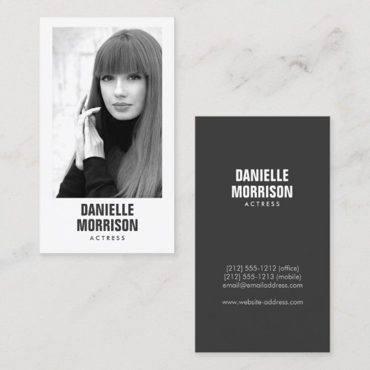 Acteurs et modèles Classic Carte de visite casque (Devant / Derrière)