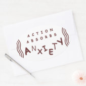 Actie absorbeert angst ovale sticker (Envelop)