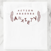 Actie absorbeert angst ovale sticker (Tas)
