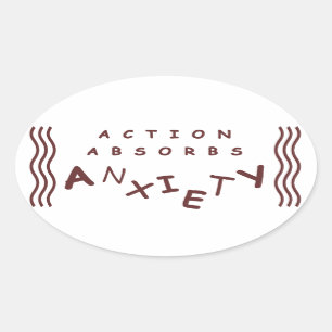 Actie absorbeert angst ovale sticker