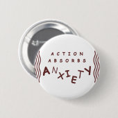 Actie absorbeert angst ronde button 5,7 cm (Voorkant /achterkant)