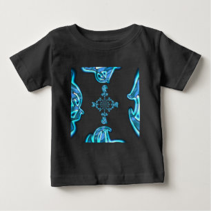 Actie Cyaan Blauwgroen Abstracte Graffiti Art Prin