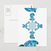 Actie Cyaan Blauwgroen Abstracte Graffiti Art Prin Briefkaart (Voorkant / Achterkant)