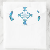 Actie Cyaan Blauwgroen Abstracte Graffiti Art Prin Ovale Sticker (Tas)