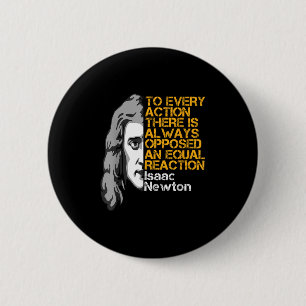 Actie en reactie van Isaac Newton Inspirerend Quo Ronde Button 5,7 Cm