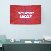 Actie Hero Spiderweb Thema Verjaardagsbanner Spandoek (Beurs)