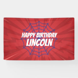 Actie Hero Spiderweb Thema Verjaardagsbanner Spandoek