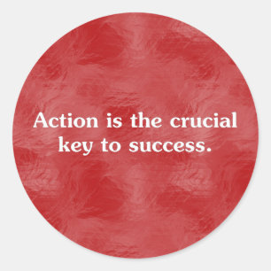Actie is de sleutel tot succes 2 ronde sticker