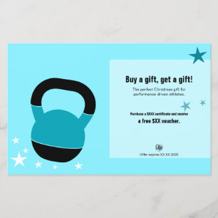 Actie Kerst Cadeaubon Certificaat voor Atleten Flyer
