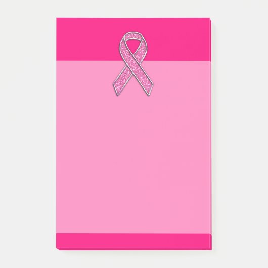 Actief chroom glitter Style Roze lintbewustzijn Post-it® Notes (Voorkant)