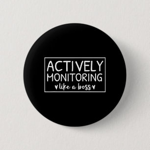 Actief monitoren als een BOSS-testdag voor lesgeve Ronde Button 5,7 Cm