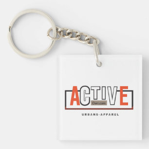 Actieve Modus Aan – Blijf Fit Blijf Bewegen Design Sleutelhanger