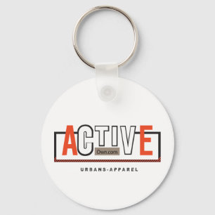 Actieve Modus Aan – Blijf Fit Blijf Bewegen Ontwer Sleutelhanger