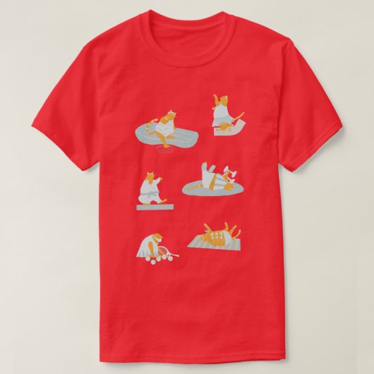 Actieve Oranje katten T-shirt (Design voorkant)