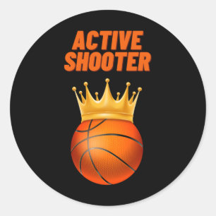 Actieve schutter basketbal 7 ronde sticker