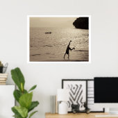 actieve silhouet poster (Thuiskantoor)