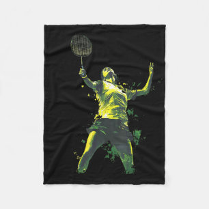 Actievolle vrouw die badminton speelt fleece deken