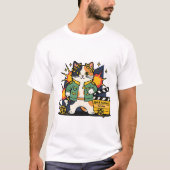 Action Cat Hero on Set T-shirt (Voorkant)