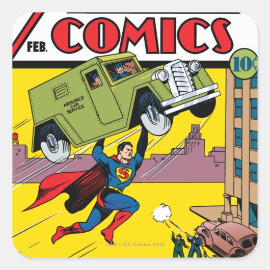 Action Comics #33 Vierkante Sticker (Voorkant)