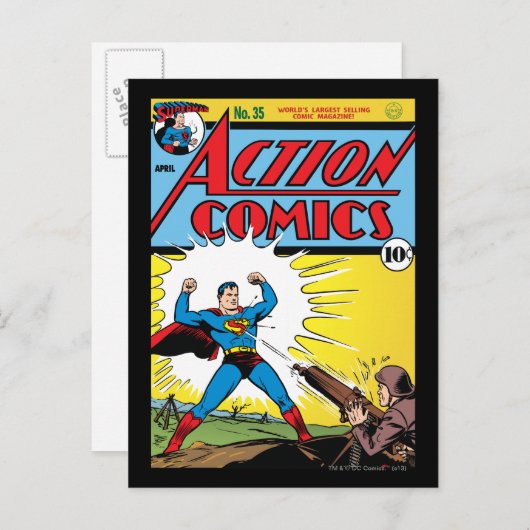 Action Comics #35 Briefkaart (Voorkant / Achterkant)
