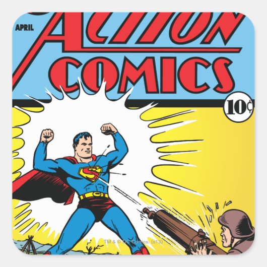 Action Comics #35 Vierkante Sticker (Voorkant)