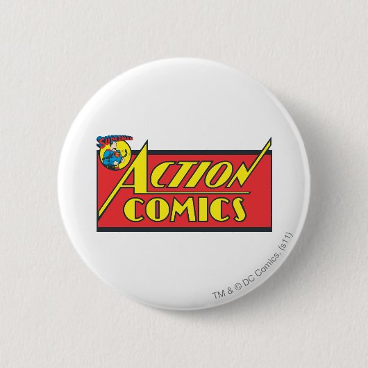 Action Comics - Superman Ronde Button 5,7 Cm (Voorkant)