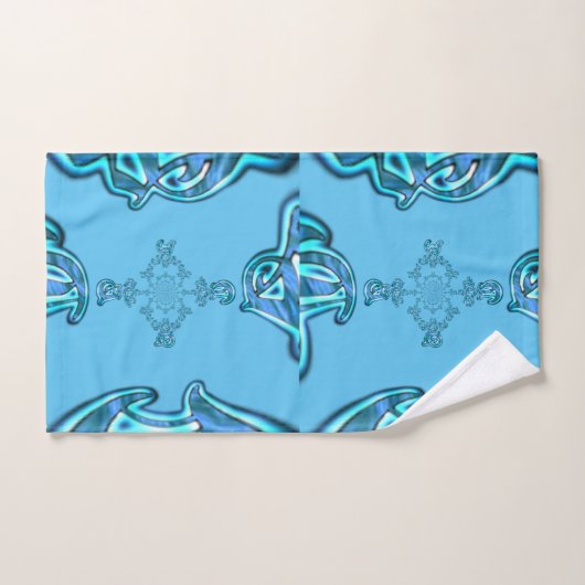 Action Cyan Turquoise Graffiti Abstrait Imprimer (Serviette à main)