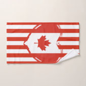 Action de grâce Canada – Cœur rouge et rayures  (Serviette à main)