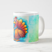 Action de grâce, Dinde Mignonne, Grand Mug à Café (Devant droit)
